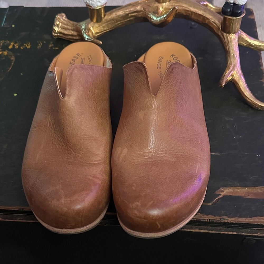 Kork-Ease Brown Leather Women's Mules